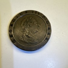 1797 England Penny Copper Coin George III Britannia Cartwheel KM# 618