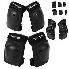 Adult Knee and Elbow Pads Set with Wrist Guards, Protective Gear for Skateboa...