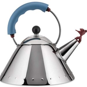 Alessi 9093 Kettle, 9'' H x 8.5'' W x 8.5'' D, Blue - Used
