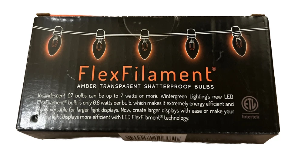 C7 Shatterproof LED Edison Filament Vintage Christmas Light Bulbs, 5 Pack - Image 3 of 3