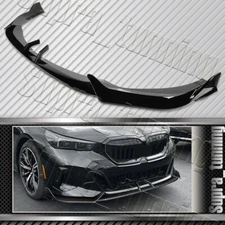 Painted BLK Front Bumper Lip Spoiler For 2024-2025 BMW 5-Series M-Sport G60 G61