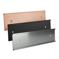 Office Wall / Door Mount - Name Plate Holder - Black, Gold or Silver - 3 Sizes