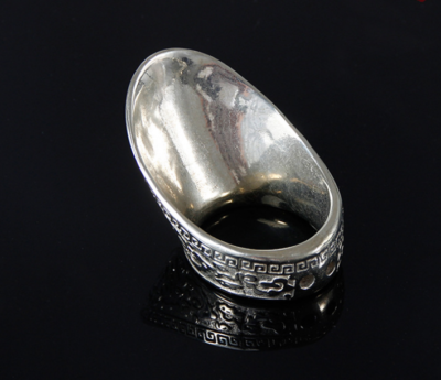Bague Banzhi Tibétaine Gravée – Pour Pouce, Tir à L'arc, Protection, Argent