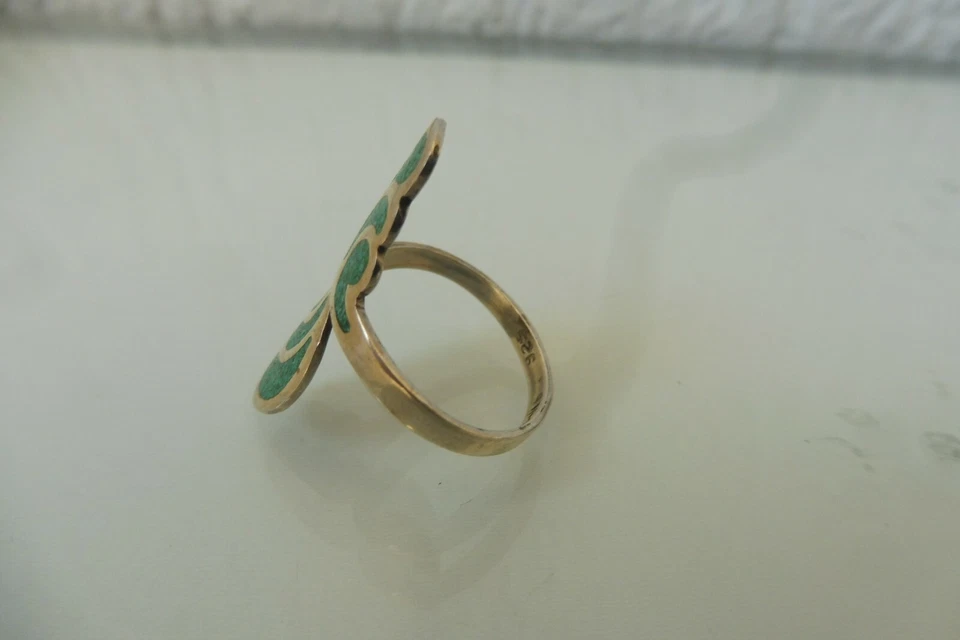 Bel Vecchio Anello In Argento, Argento 925 Con Turchese - Immagine 3 di 4