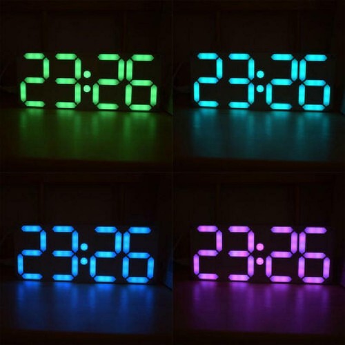 Large Inch Rainbow Color Tube Digital DS3231 Clock DIY kit w/ customizable color - Picture 2 of 11