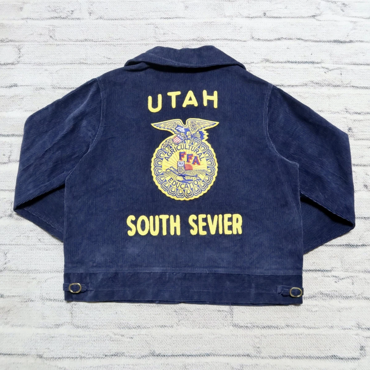 Vintage FFA Utah South Sevier Agriculture Corduroy Jacket Blue