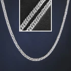 925 Sterling Silver Plated Nice 5MM 20Inch Jewelry Flat Curb Chain Link Necklace