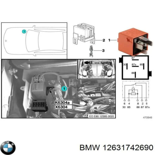 GENUINE BMW SALMON RED RELAY FITS VARIOUS MODELS 12631742690 - Picture 2 of 7