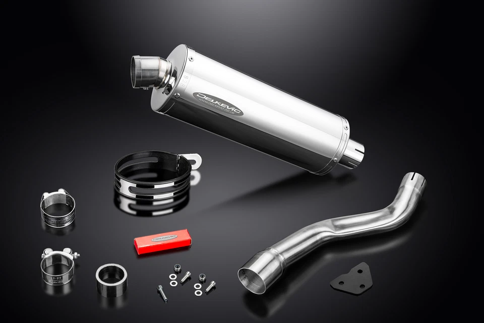 Yamaha XT500 TT500 1977-1989 Kit de silenciador de escape de acero inoxidable ovalado de 14" deslizable Foto 4 de 4