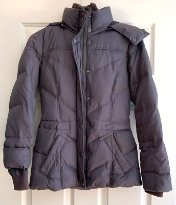 Esprit EDC Gray Womens Winter Jacket Down Feather Small with Hood