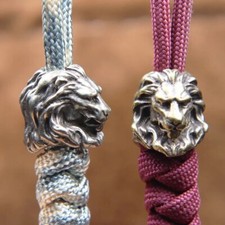 Lion EDC Paracord Knife Bead Lanyard Brass DIY Tool Rope Pendant charm Bracelet