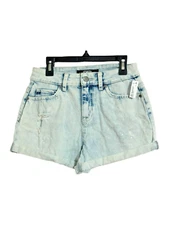 Juniors REWASH High-Rise Light Wash Distressed Denim Shorts