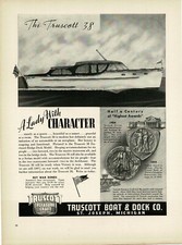 1945 TRUSCOTT BOAT & DOCK Truscott 38 sedan cruiser Vintage Print Ad 2