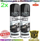 2 x Black Gloss Aerosol Spray Cans 250ml Car Auto Extreme Spray Paint