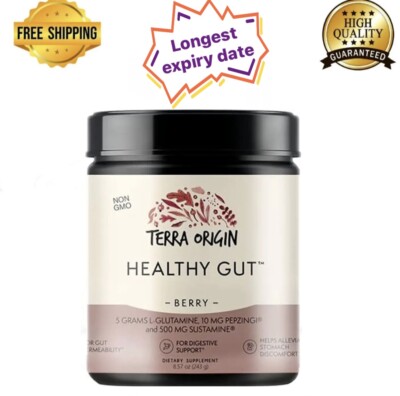 Terra Origin Healthy Gut Berry with L-Glutamine, Zinc, Glucosamine, Slippery Elm