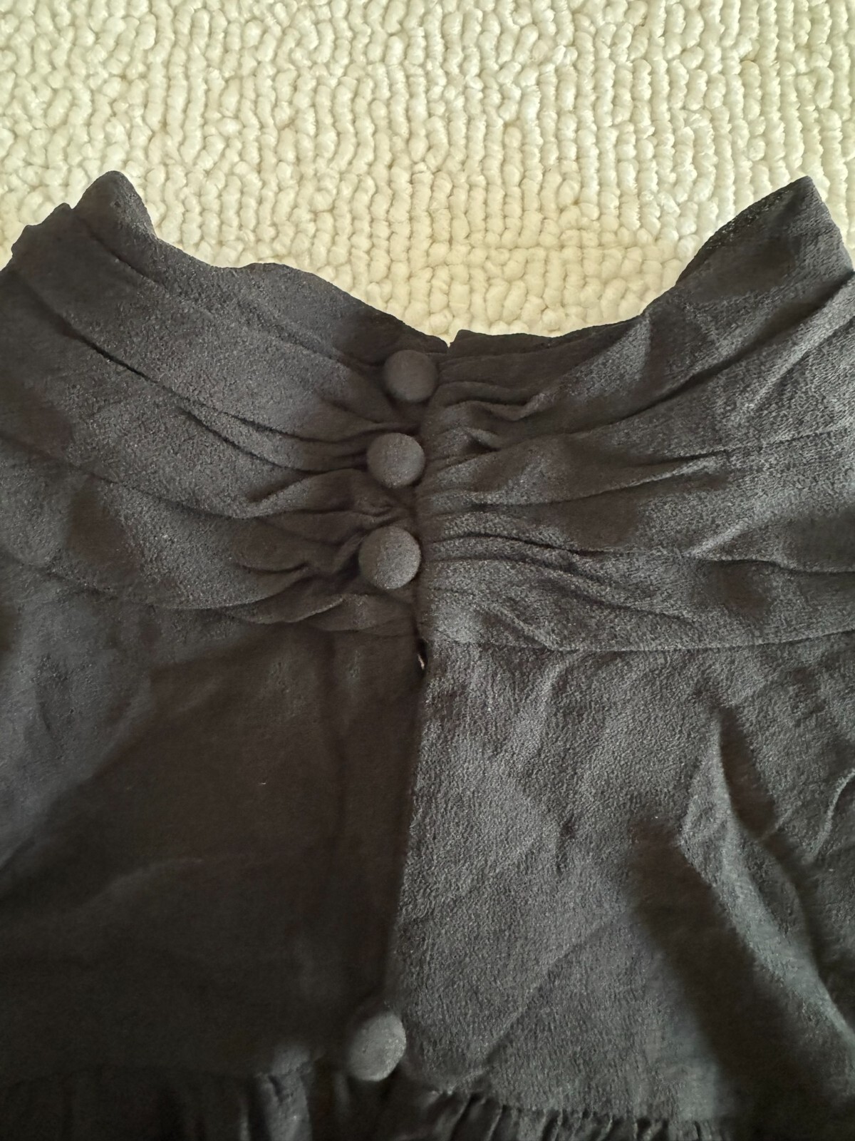 Blusa Saint Laurent Donna 38 Nero 100% Seta Made in Italy Pre Owned