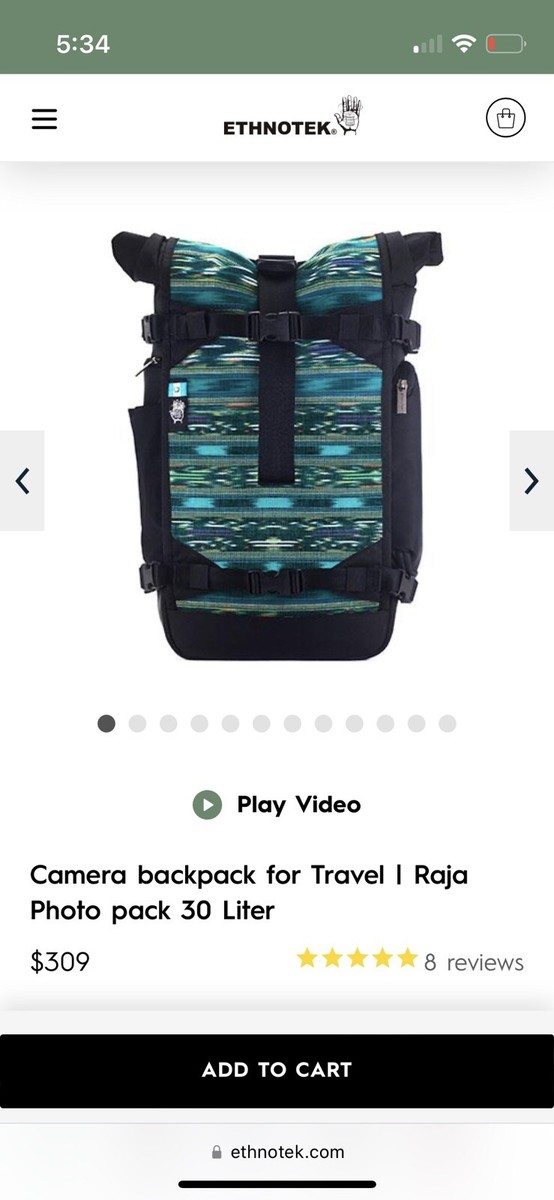 ethnotek camera backpack Raja photo pack 30 l