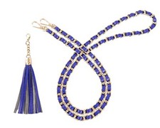 Purse Chain Strap with Tassel - Microfiber Leather - Replacement for Blue