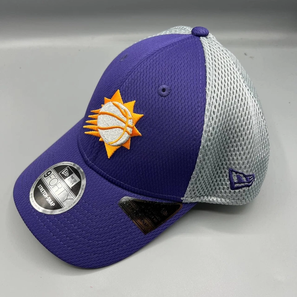 Phoenix Suns 卡车司机帽子男式紫色 9Forty New Era NBA Snap Back 帽子新品 — 第 2/4 张图片