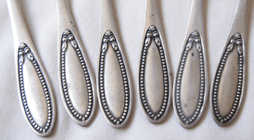 SET OF 6 GERMAN 800 GILT SILVER MOKA SPOONS BY KARL KALTENBACH & SOHNE- 73.5 gr - Picture 6 of 9