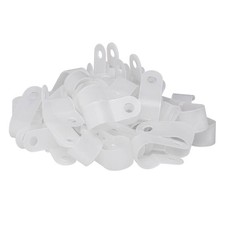 50-1000PCS White R-Type Cable Clamps Nylon Hose Electrical Wire Clips 3/8" US