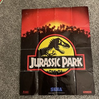 1992 Sonic the Hedgehog Jurassic Park SEGA Genesis Vintage Small Ad Flyer Poster