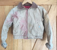 Vintage 90's Carhartt JQ606 14 Boys Detroit Duck Canvas Red Lined Jacket USA