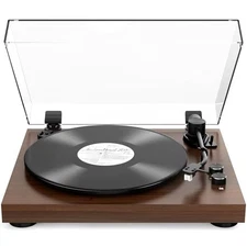 Record Player Belt-Drive Turntable with Bluetooth Output Connectivity Support 
