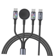 72W Super Fast Charging 3-in-1 Multi Charging Cable, Dual USB-C Ports 4 feet