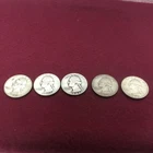 Lot of 5 Silver Washington Quarter 90% Silver Quarters