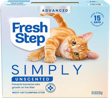 Advanced Simply Unscented Clumping Litter, Unscented Cat Litter Fights Odor on