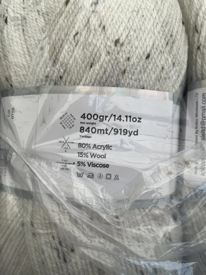 2 x 400g Knitco Aran With Wool Tweed In Natural - Image 2 of 4