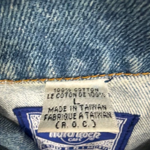 Vtg Hard Rock Cafe Jacket Mens L Denim Chicago Embroidered 90s Save The Planet image 7