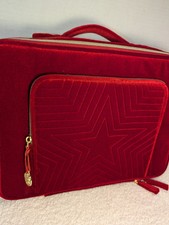 Estee Lauder 2023 Holiday Train Case/makeup bag Faux Red Velvet