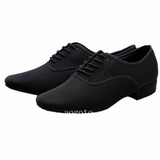 Men's Latin Ballroom Dance Shoes Canvas Latin Salsa Shoes Plus Size Heel Tango