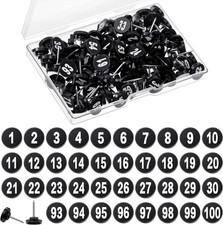 100 Pcs Numbered Push Pins 100 Sequential Thumb Tacks Flat Tacks Push Pins with
