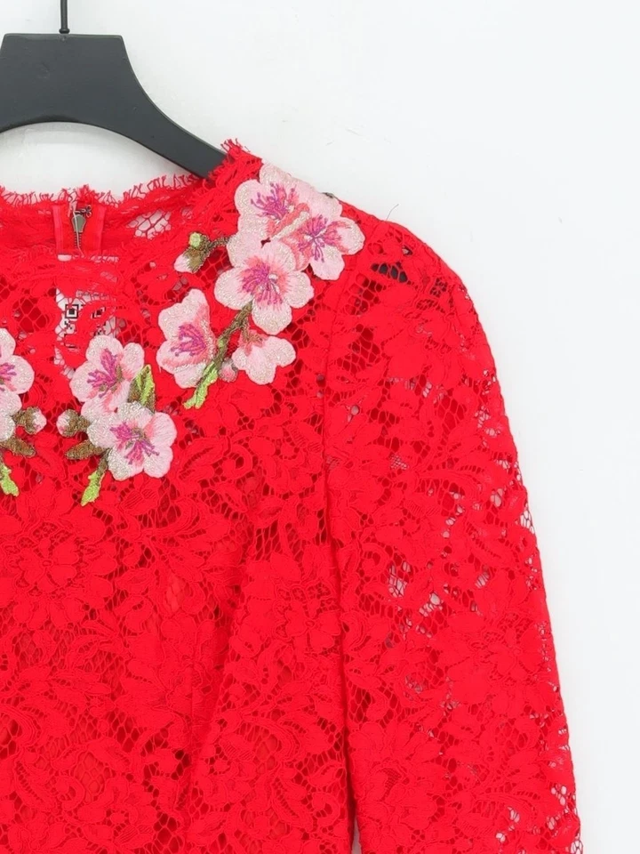 Dolce & Gabbana Women's Top UK 10 Red 100% Other Basic - Image 4 of 4