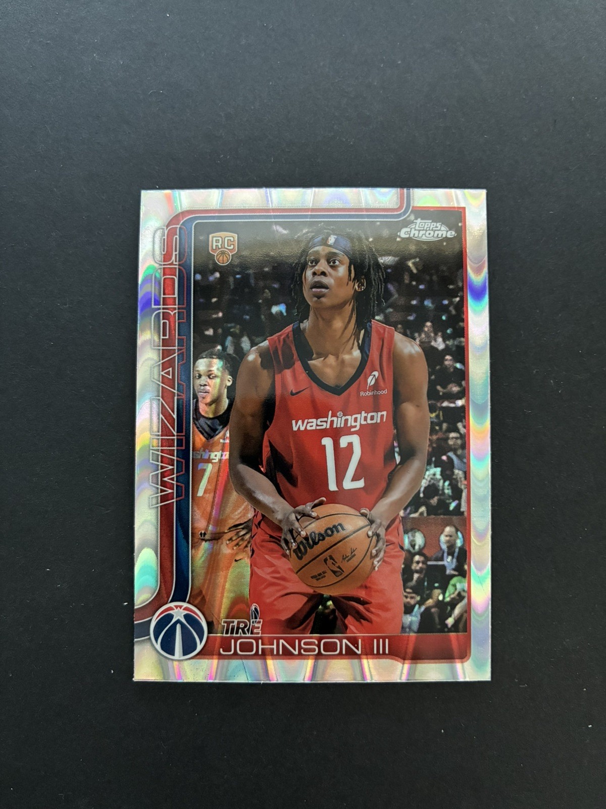 2025-26 Topps Chrome Tre Johnson III Rookie WAVE REFRACTOR #256 | Wizards RC