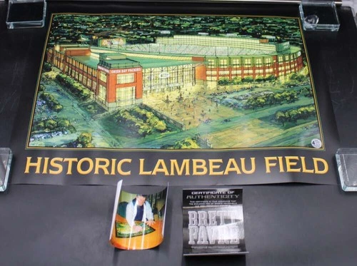 Brett Favre Signed 18x24 Photo Lambeau Field Packers Autograph COA ZJ19259