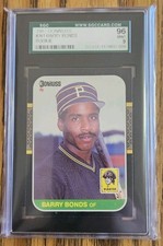 1987 Donruss #361 Barry Bonds SGC 9 (96) Mint RC Rookie Card. rookie card picture