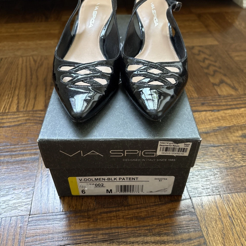 Tacones Via Spiga de charol negro 6 Foto 3 de 4