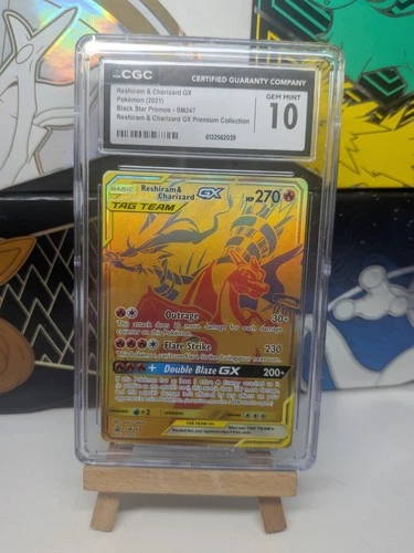 Pokemon - Reshiram & Charizard GX - Sun & Moon Promo - SM247 - CGC 10 Gem Mint