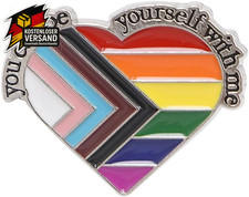 Herzförmige Pride-Anstecker Damen Männer LGBT Symbol Support Schmuck Set