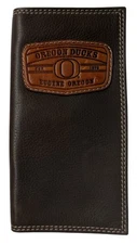 Oregon Ducks Genuine Leather Branded Secretary Wallet-Tall/Roper by Enmon-New