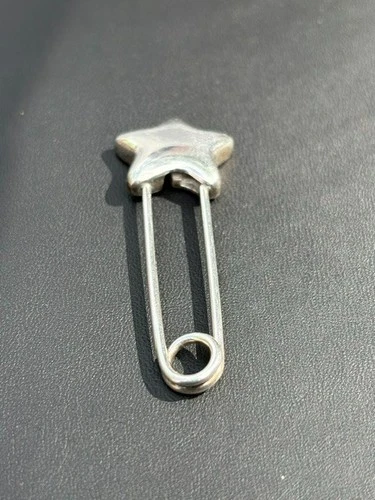 Tiffany & Co 925 Sterling Silver Star Safety Pin Brooch