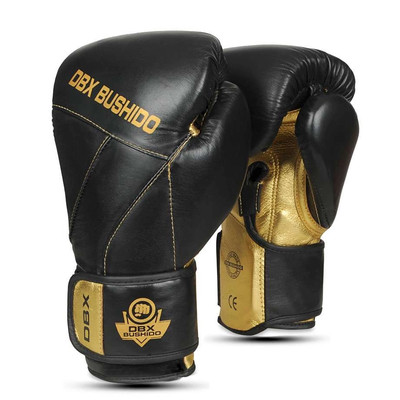 DBX Bushido Boxhandschuhe Premium Naturleder Hammer Schwarz