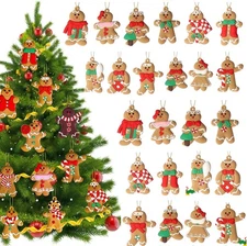 24/32PC Gingerbread Man Ornaments for Christmas Tree Gingerbread Christmas Decor