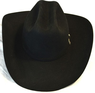 RESISTOL 6XXXXXX Beaver Black Cowboy Western Hat 56/7  SELF CONFORMING Long Oval