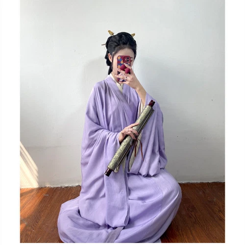 Elegant Hanfu Women Chinese Traditional Hanfu Clothing Green Red Pink Black Prop - Image 3 of 4