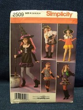 Simplicity 2509 Witch Pirate 5 Looks Costume Pattern Sizes 7 8 9 10 11 12 13 14